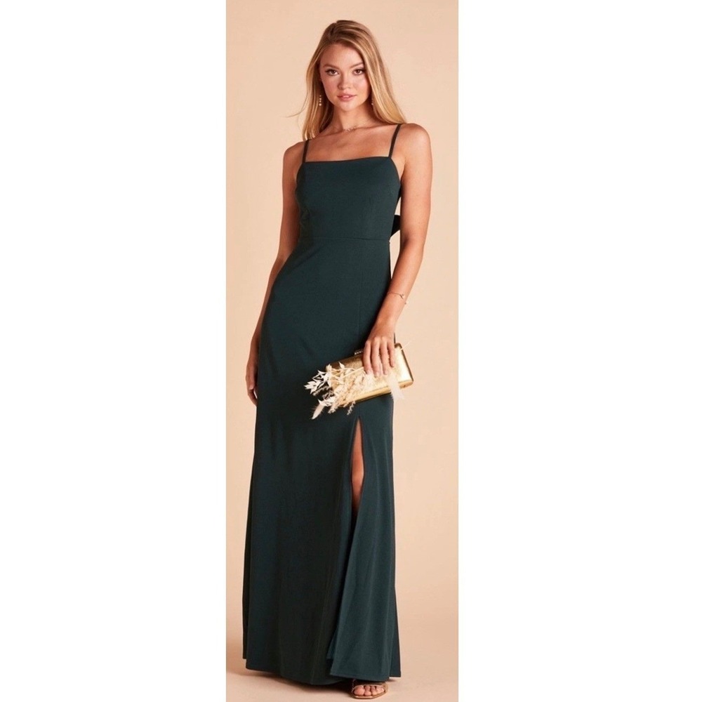 Birdy Grey Benny Dress Women XS Olive Green Formal Bridesmaid Gown Open Back
